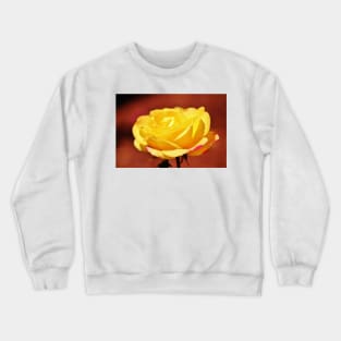 Bright Yellow Rose With Pink Crewneck Sweatshirt